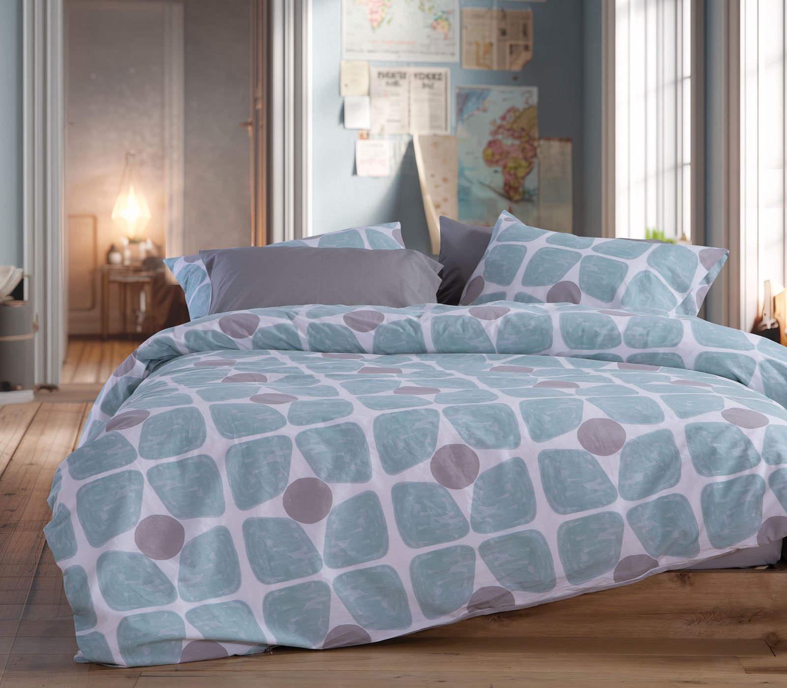 Σεντόνια Υπέρδιπλα Nef-Nef Homeware (Σετ)  Aqua