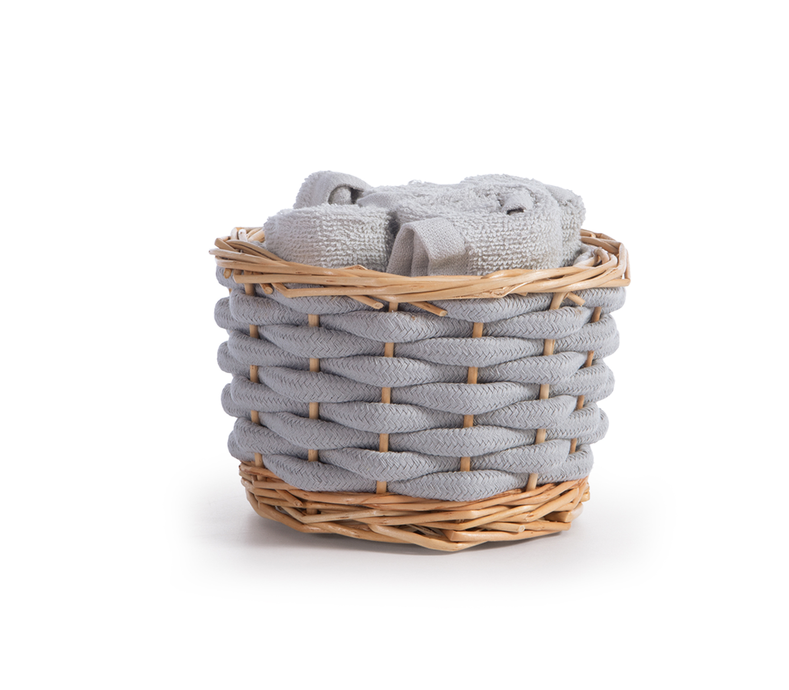 Διακοσμητικό Καλάθι Με Λαβέτες  Nef-Nef Homeware Borra Grey