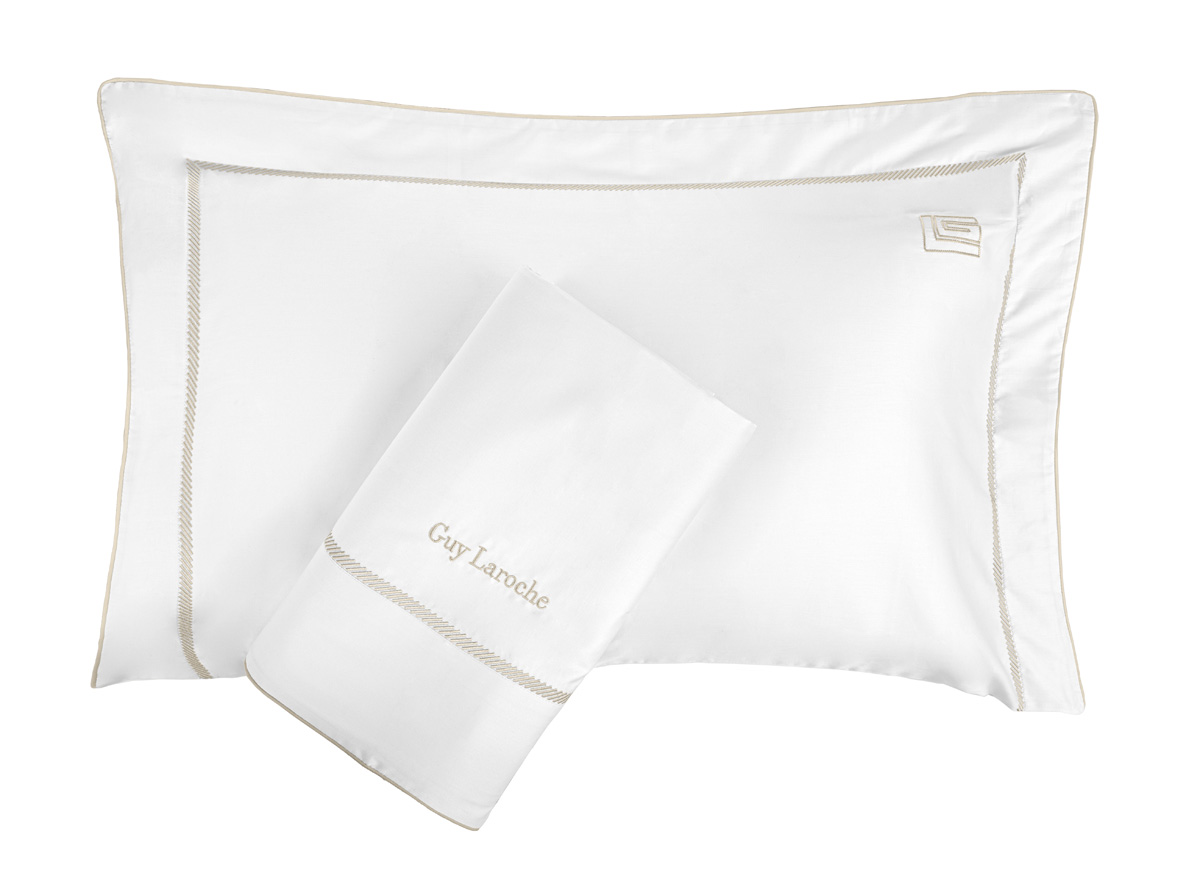 Παπλωματοθήκη Υπέρδιπλη Guy Laroche (Σετ) Elite White/Beige 250X240