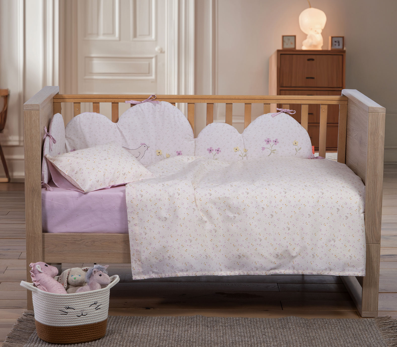 Βρεφικά Σεντόνια Kούνιας Nef-Nef Homeware (3ΤΜΧ) Cute & Sweet Ecru 