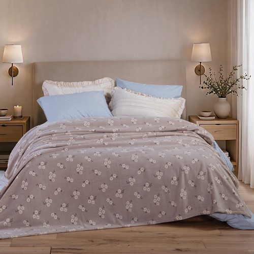Υπέρδιπλη Κουβέρτα Nef-Nef Homeware Fleece Judith Grey 220X240