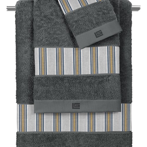 Σετ Πετσέτες Guy Laroche Pinstripe Grey-Anthracite (3ΤΜΧ)