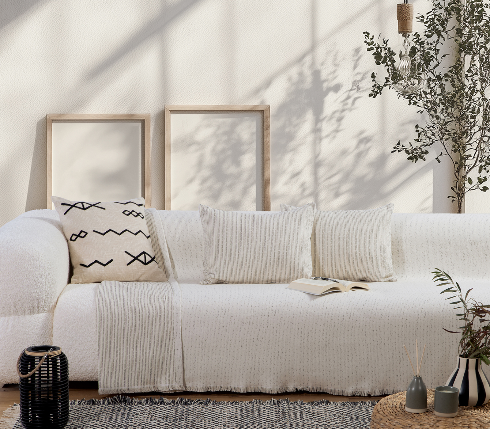 Ριχτάρι Πολυθρόνας Nef-Nef Homeware Malta 25 170x180 Ecru/Black