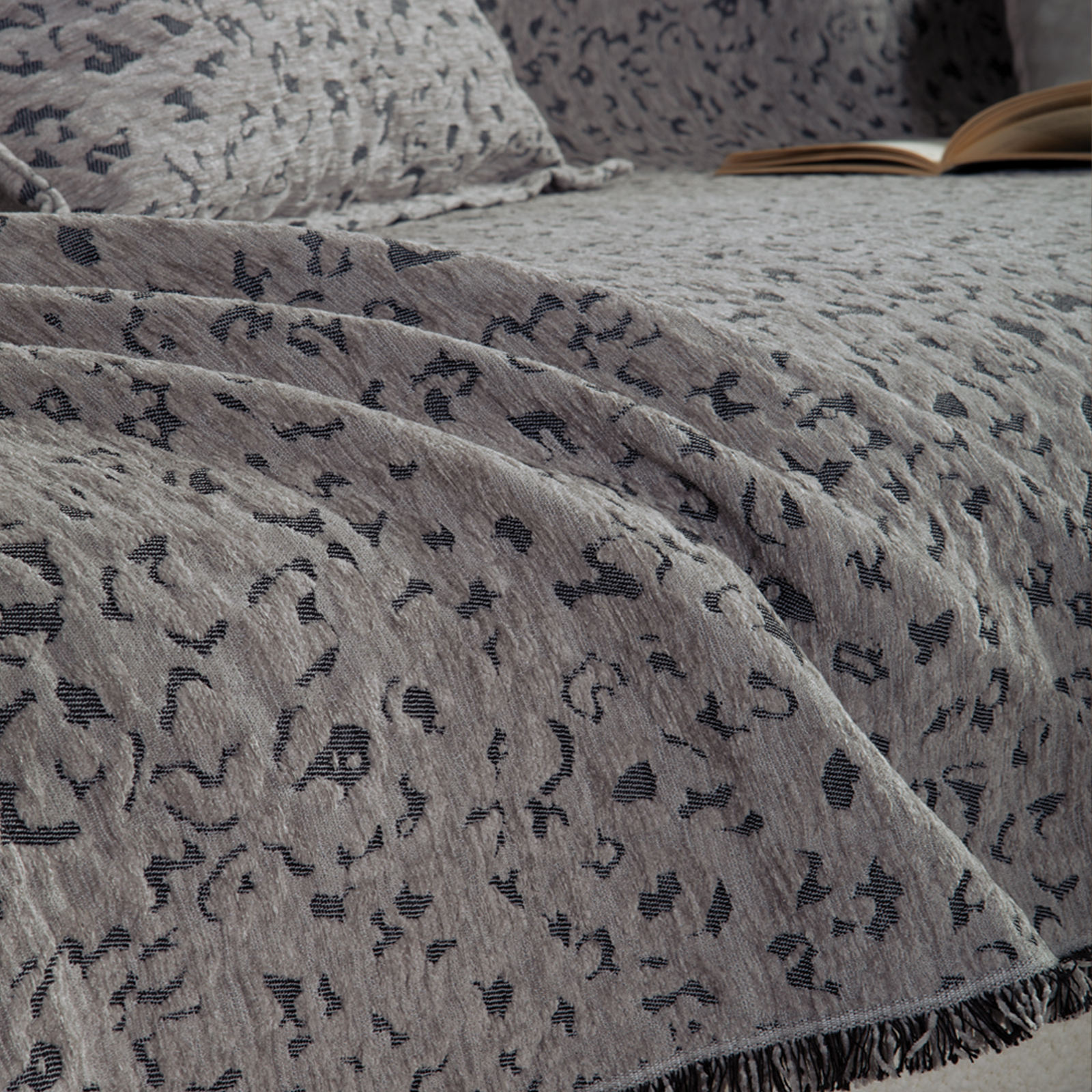 Ριχτάρι Τριθέσιου Καναπέ Nef-Nef Homeware Leopard 170x300 Grey