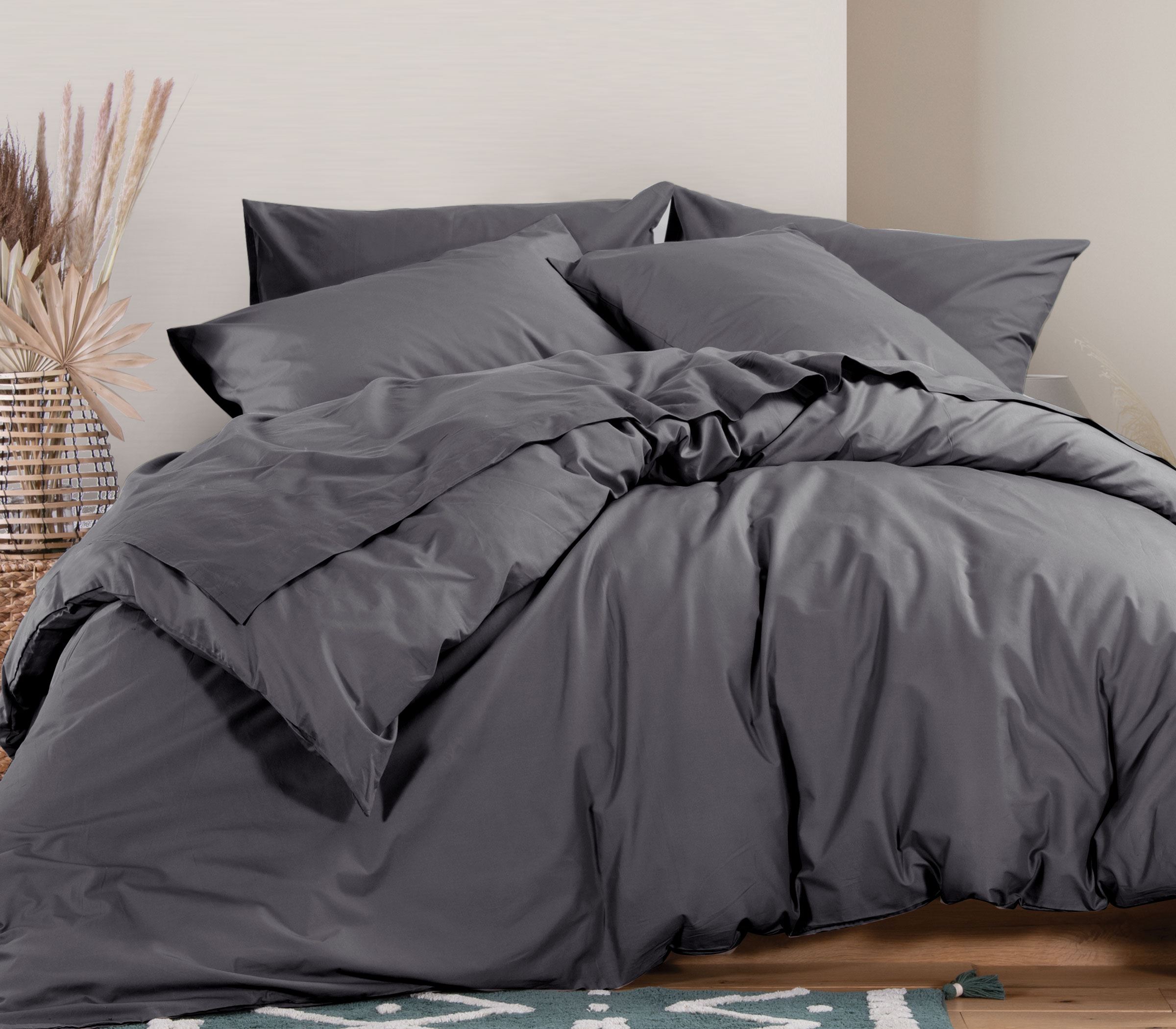 Παπλωματοθήκη Μονή Nef-Nef 160X240 Basic-22 Dark Grey
