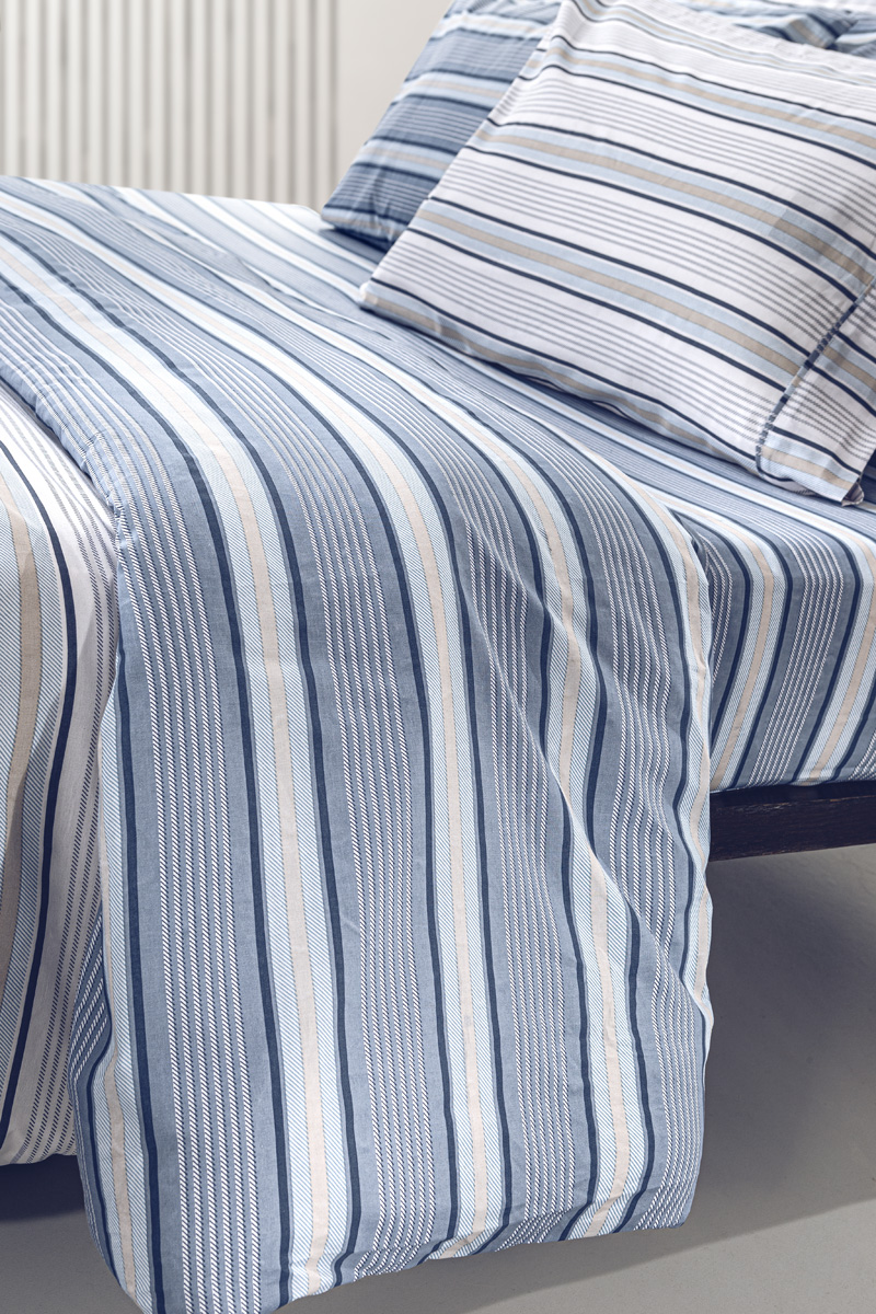 Σεντόνια Υπέρδιπλα Guy Laroche (Σετ) Pinstripe Denim 240X265