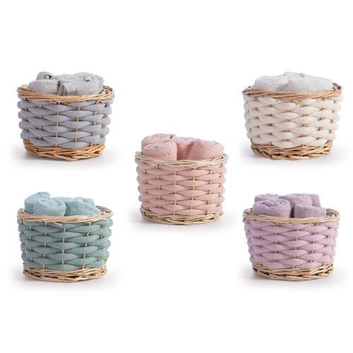 Διακοσμητικό Καλάθι Με Λαβέτες Nef-Nef Homeware Borra Cream