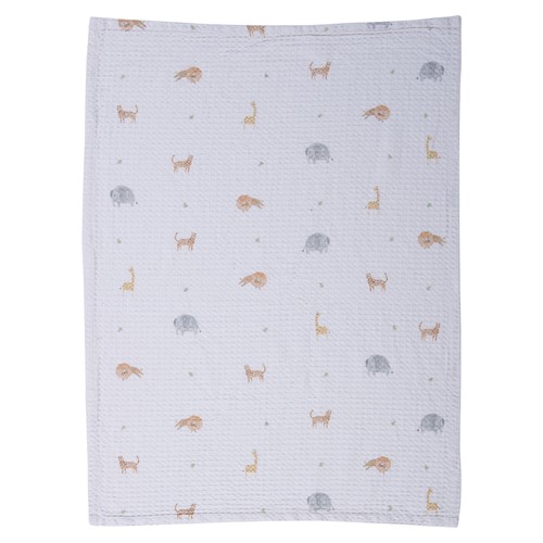 Βρεφική Κουβέρτα Πικε Nef-Nef Homeware Jungle In Motion 110X150 Ecru