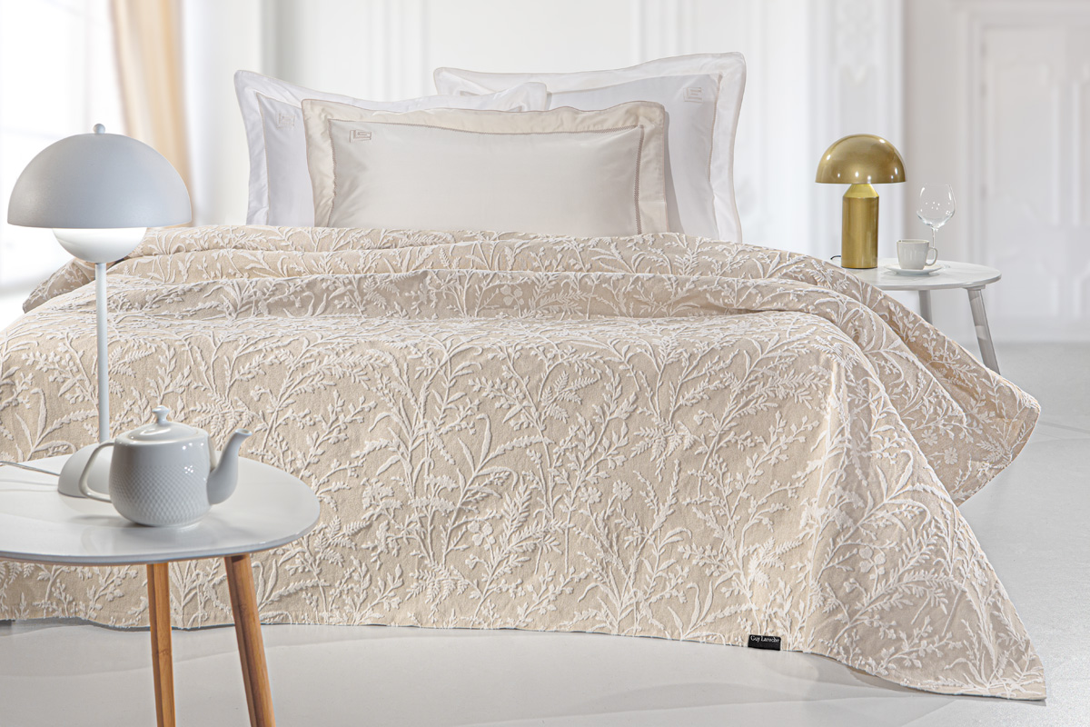 Κουβερλί King Size Guy Laroche Bouquet Natural 260X250 (Διπλής Όψης)