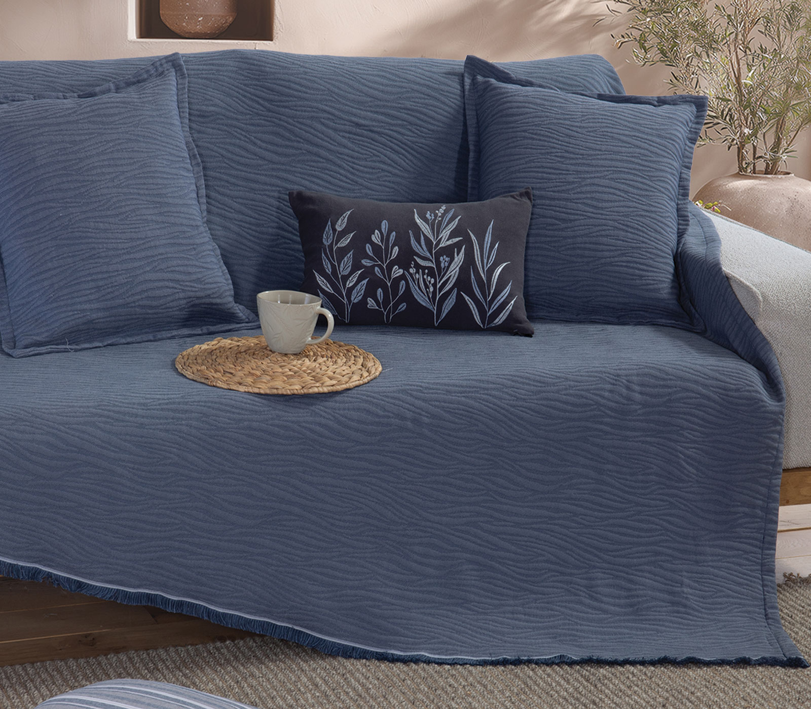 Ριχτάρι Τριθεσίου Nef-Nef Homeware Zebra 170X300 Denim