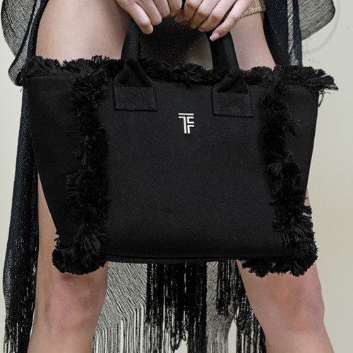 Τσάντα Χειρός Θαλάσσης Feel & Touch Caribbean Black 26x24x16cm