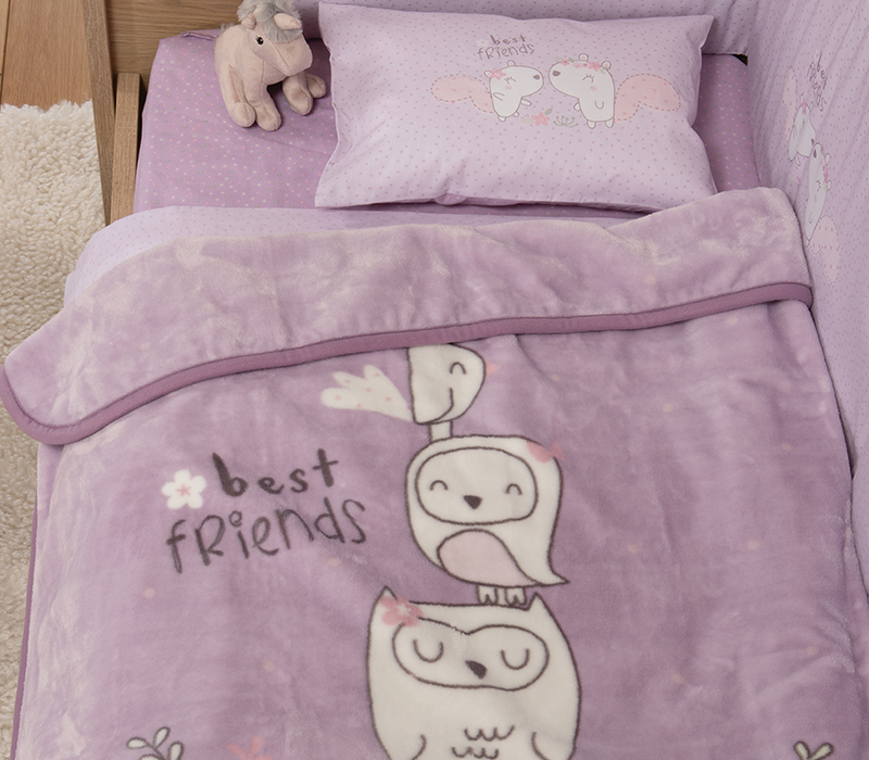 Βρεφική Κουβέρτα Αγκαλιάς Nef-Nef Homeware Best Friends 75x100 Mauve