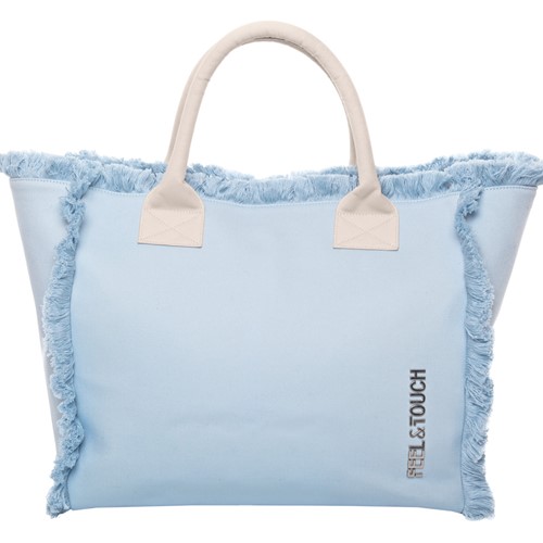 Τσάντα Ώμου Feel & Touch Caribbean Ciel/Ammos 40x35x20cm