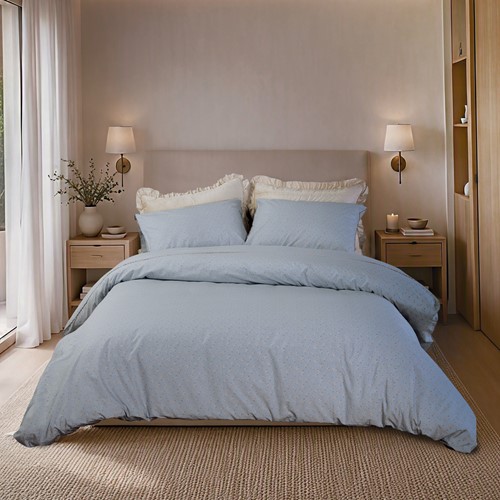 Παπλωματοθήκη Υπέρδιπλη Nef-Nef Homeware με Βαμβάκι (Σετ) Περκάλι Judith 240x230 Grey/Blue