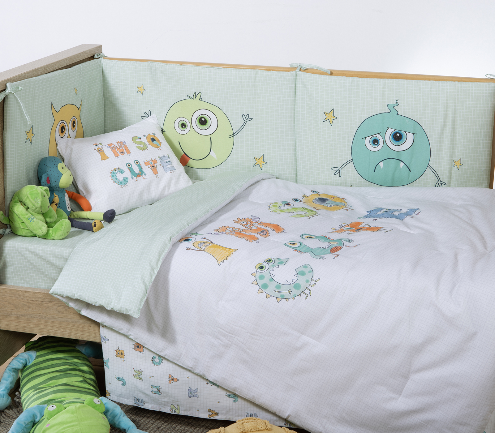 Βρεφικό Κουβερλί Nef-Nef Homeware Alphabet Monster 110x140 Pistachio 