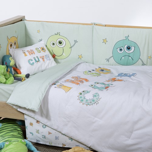 Βρεφικό Κουβερλί Nef-Nef Homeware Alphabet Monster 110x140 Pistachio