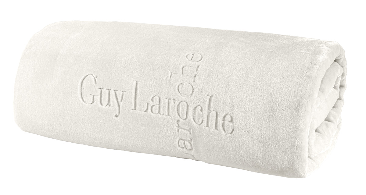 Κουβέρτα Μονή Guy Laroche Logo Ivory 160x220