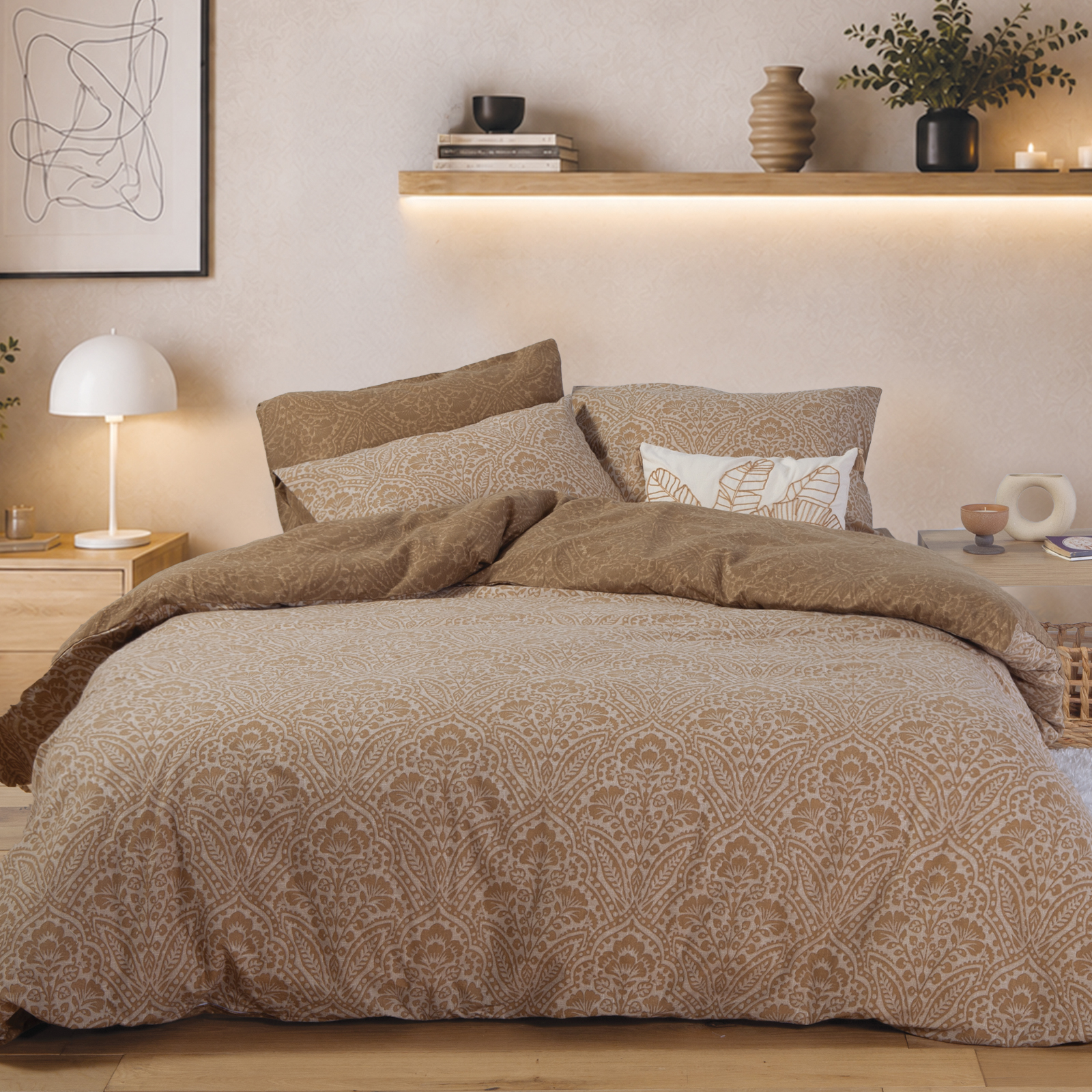 Φανελένια Μονή Παπλωματοθήκη Nef-Nef Homeware (Σετ) Marcel 160x230 Gold
