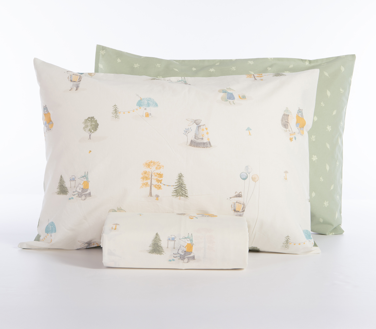 Παιδική Παπλωματοθήκη Nef-Nef Homeware (Σετ) Woodland Party 160Χ240 Ecru