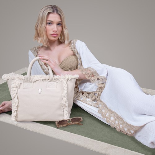 Τσάντα Χειρός Θαλάσσης Feel & Touch Caribbean Ammos 26x24x16cm