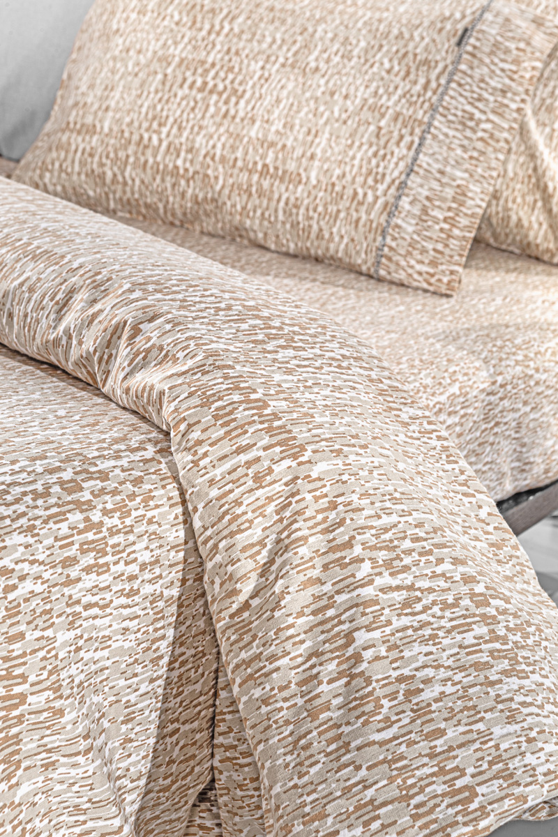 Σεντόνια Φανελένια Υπέρδιπλα Guy Laroche (Σετ) Beaver με λάστιχο Almond 165X200+35 