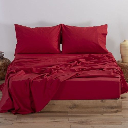 Σεντόνι Ημίδιπλο Nef-Nef Με Λάστιχο Basic 120X200+30 Red