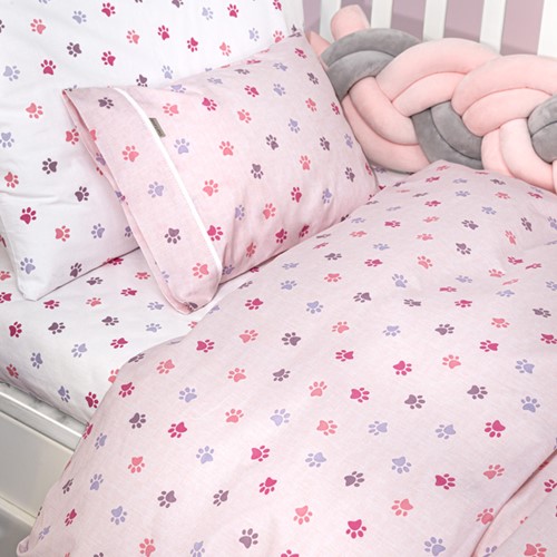 Βρεφικά Σεντόνια Guy Laroche (Σετ) Paw Pink 115x170