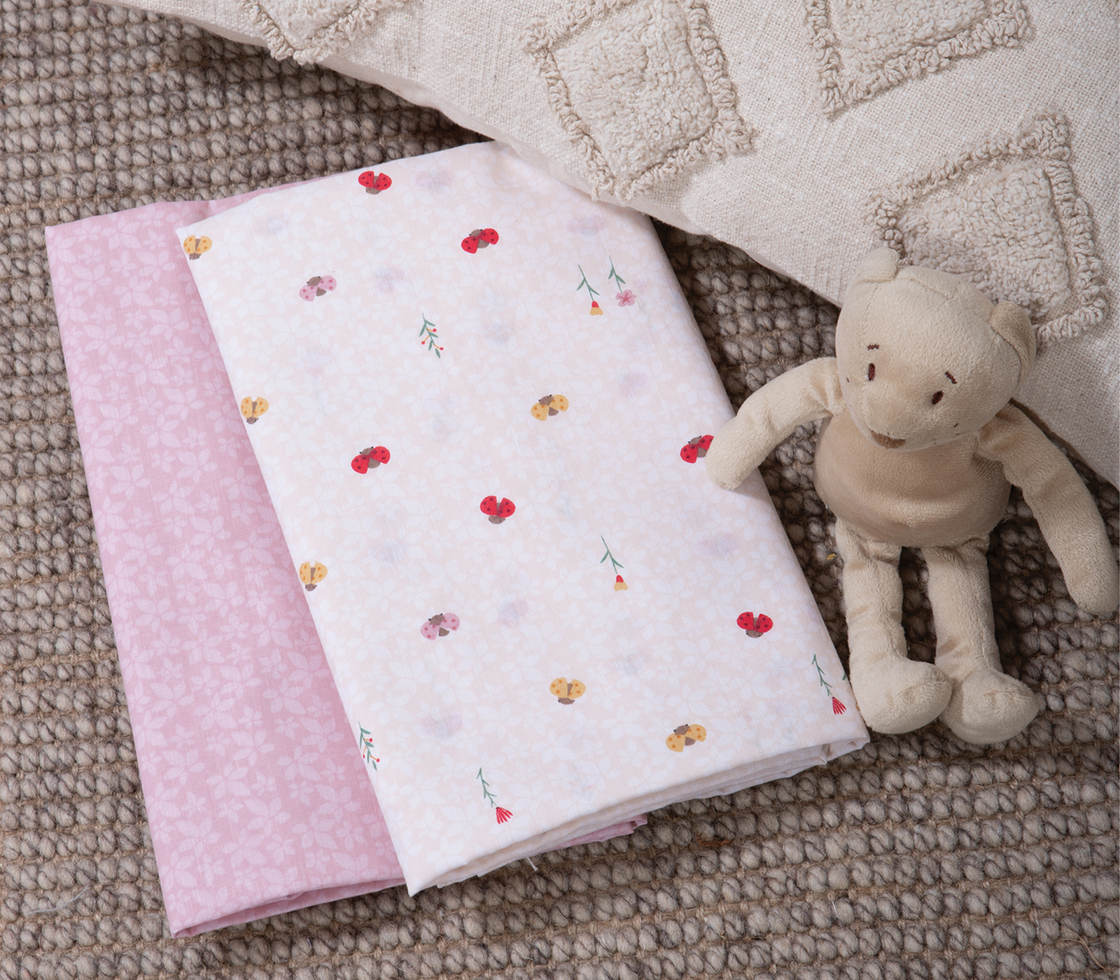 Βρεφικά Σεντόνια Λίκνου Nef-Nef Homeware Lady Bug Ecru
