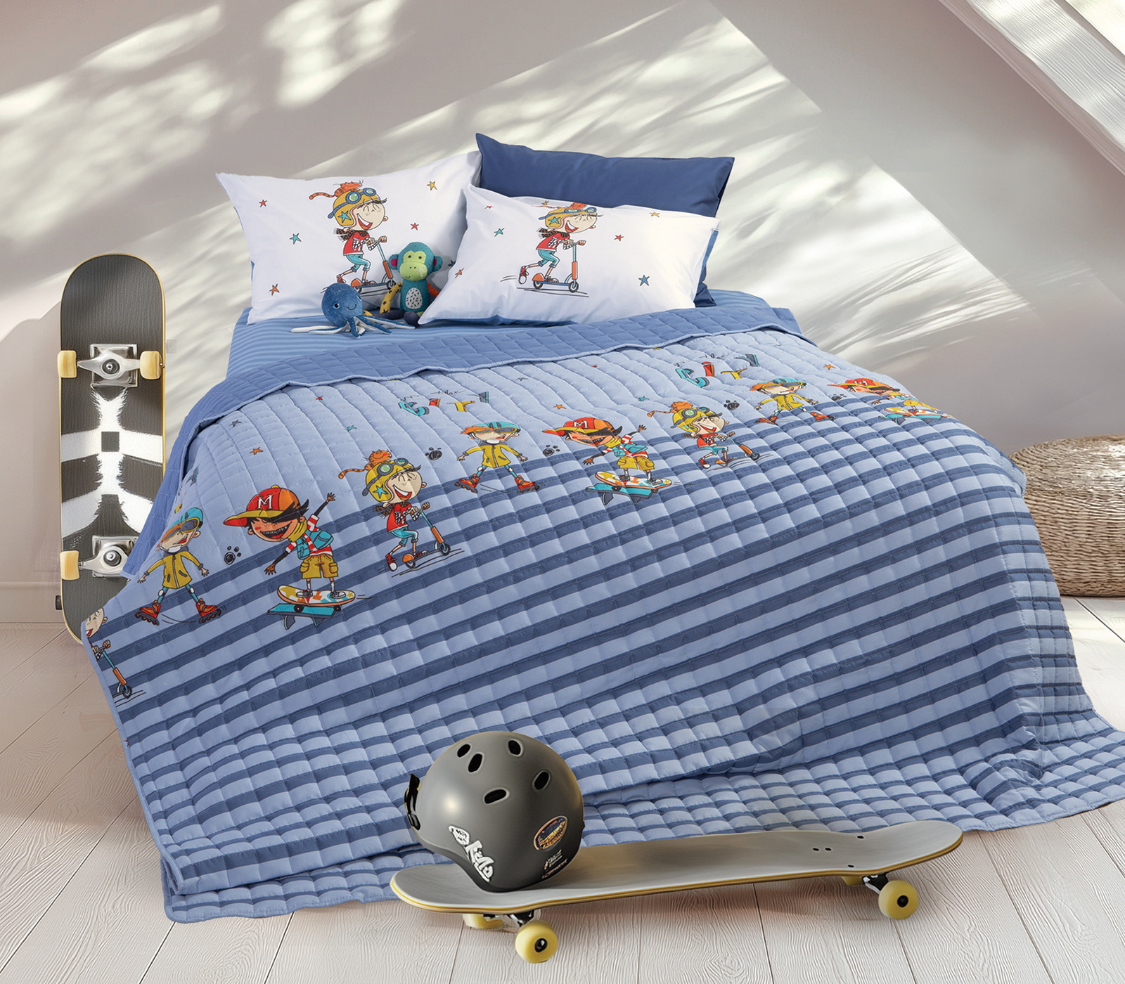 Παιδικό Κουβερλί Μονό Nef-Nef Homeware  In The City 180x240 Blue