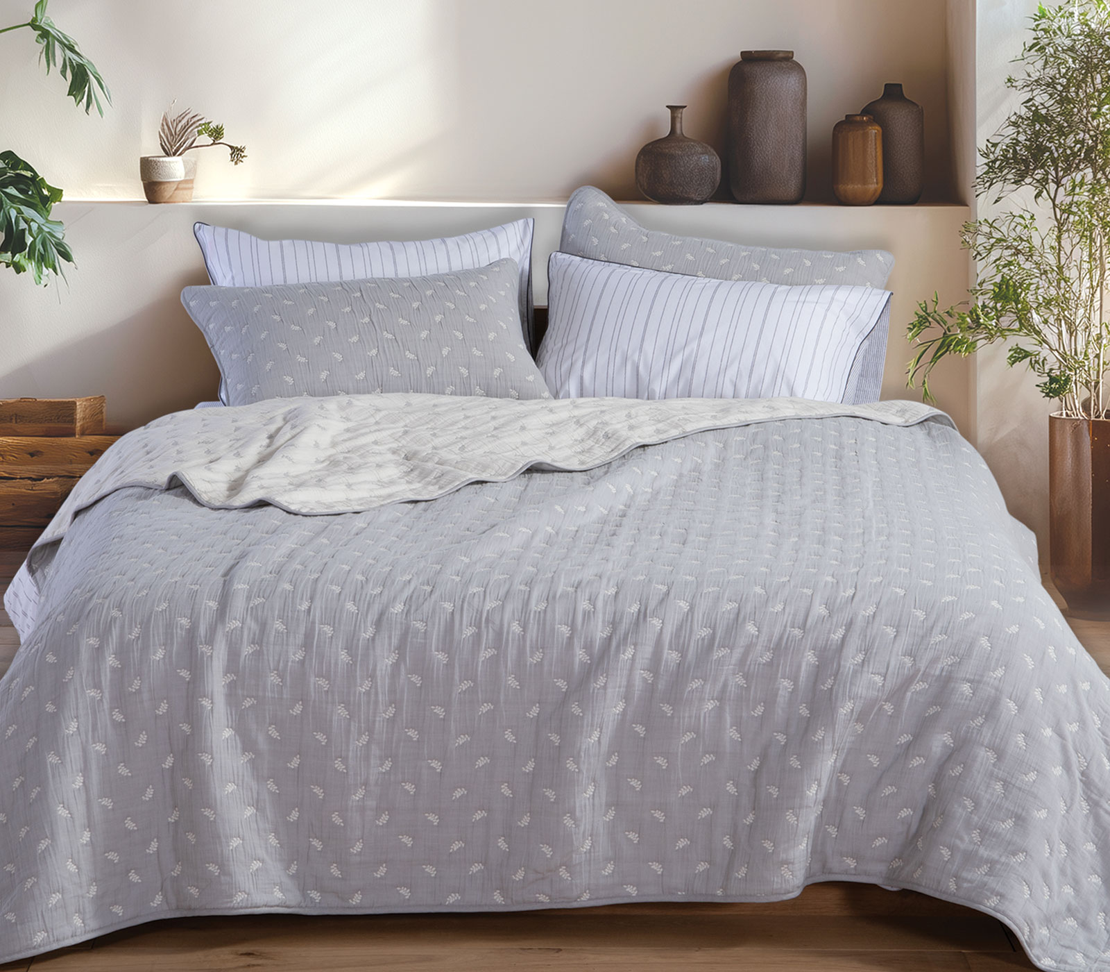 Κουβέρλι Υπέρδιπλο Nef-Nef Homeware Surreal 230x240 Grey