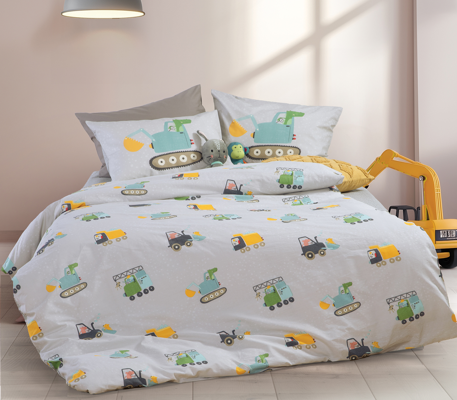 Παιδικά Σεντόνια Nef-Nef Homeware (Σετ)  Fun At Work 170x260 Grey