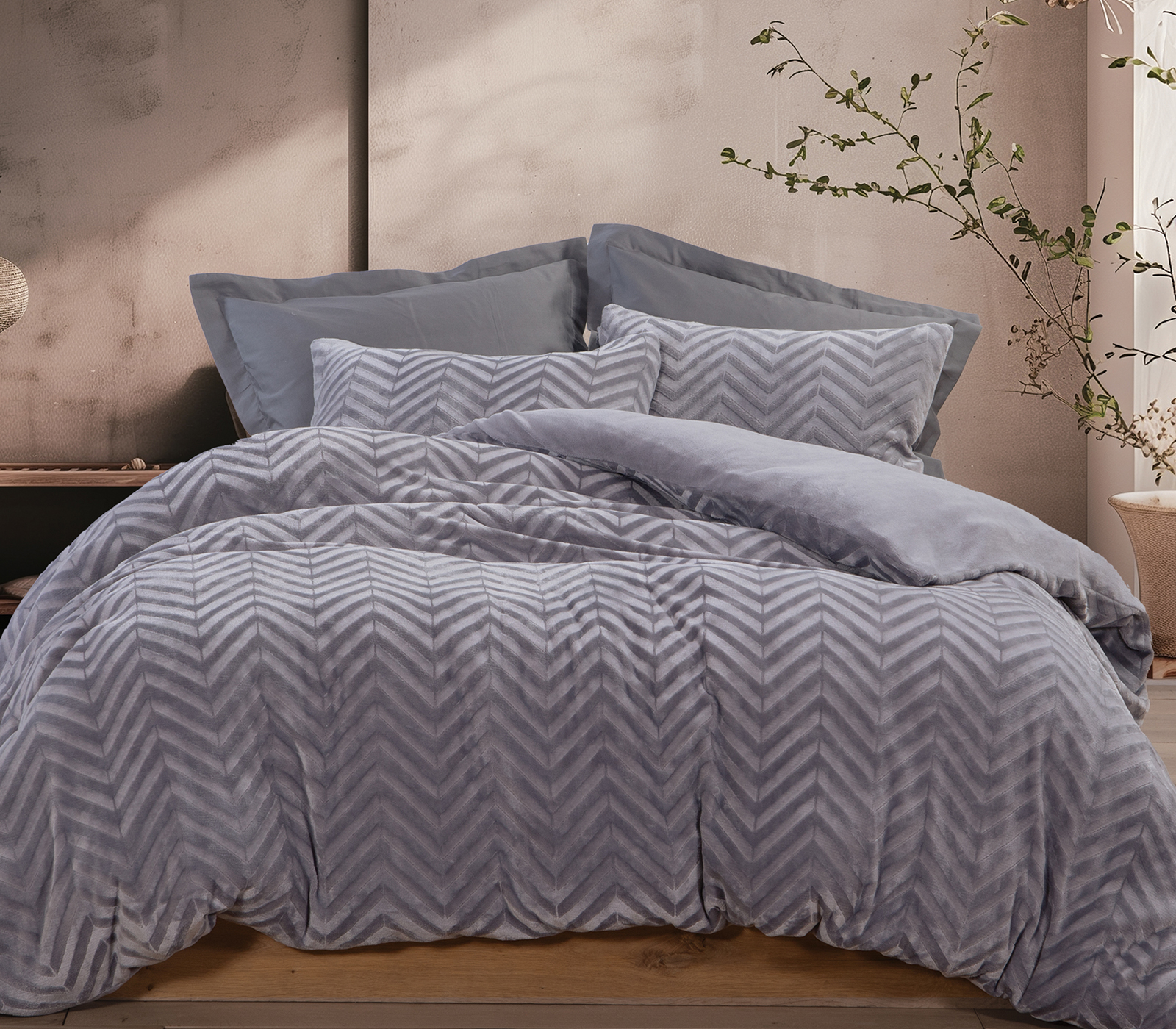 Παπλωματοθήκη Μονή Nef-Nef Homeware (Σετ) Carmen 160X220 Grey