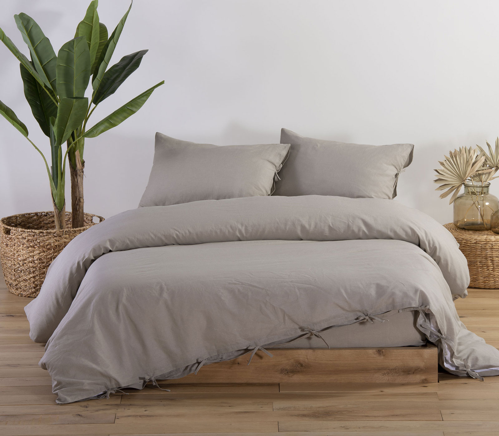 Παπλωματοθήκη Μονή Nef-Nef Λινή Cotton-Linen 160Χ220 Beige