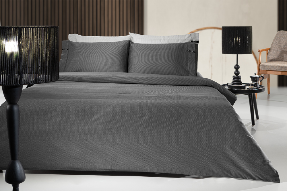 Σεντόνι Ημίδιπλο Guy Laroche Minimal Black & Black 120X200+35 Με λάστιχο