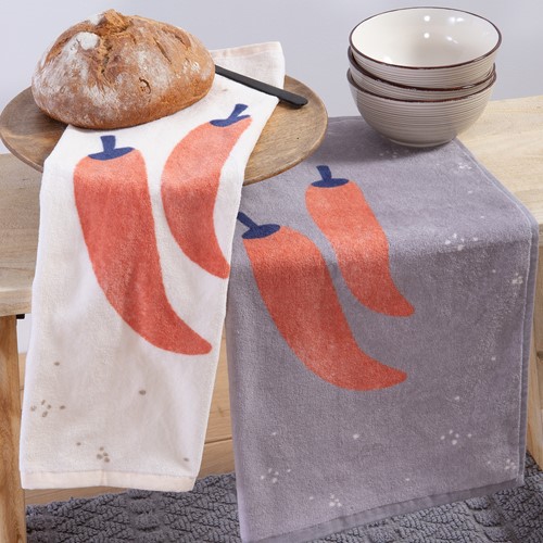 Ποτηρόπανο Nef-Nef Homeware Peppers 40X60 Grey