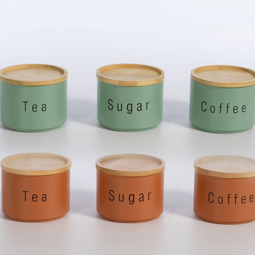 Δοχείο Αποθήκευσης Nef-Nef Homeware Coffee-Tea-Sugar 3τμχ Green