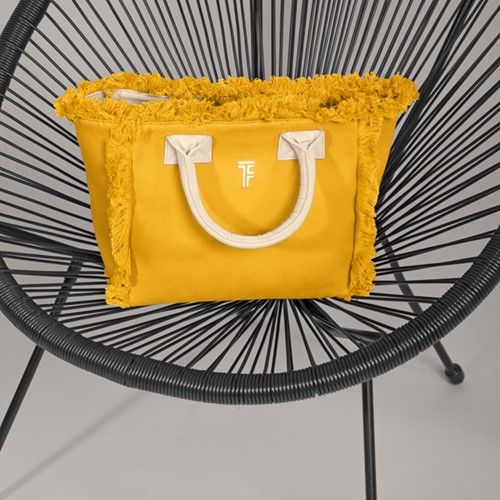 Τσάντα Χειρός Θαλάσσης Feel & Touch Caribbean Mustard/Ammos 26x24x16cm