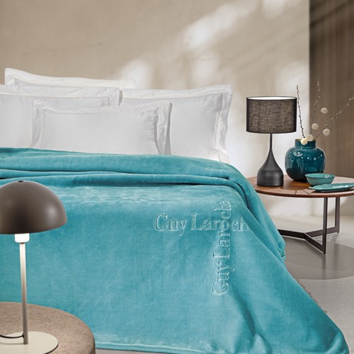 Κουβέρτα Υπέρδιπλη Guy Laroche Logo Petrol 220x240