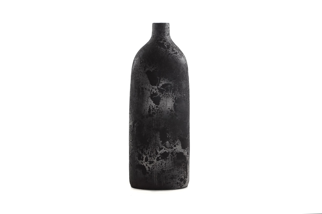 Κεραμικό Διακοσμητικό βάζο Siso Oki Black Spot Silver Large (26x18x70) Soulworks 