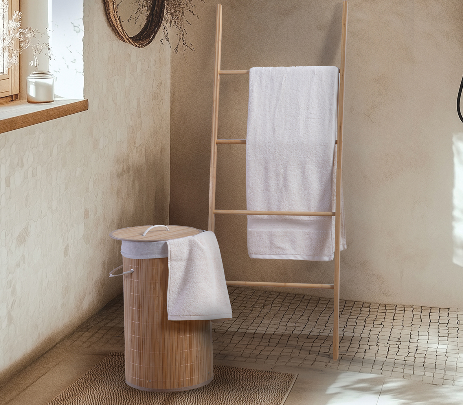 Καλάθι Απλύτων Nef-Nef Homeware Bamboo Drop 34X57 Natural