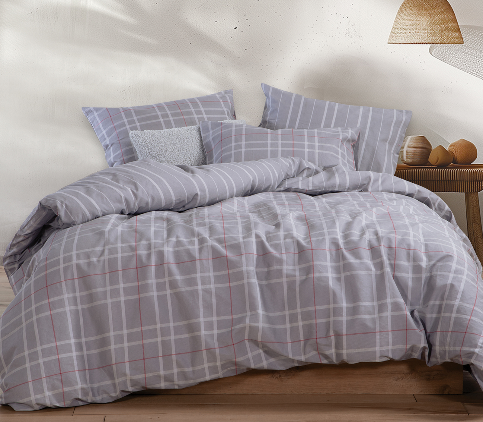 Παπλωματοθήκη μονή Nef-Nef Homeware (Σετ) Highlar 170X240 Grey