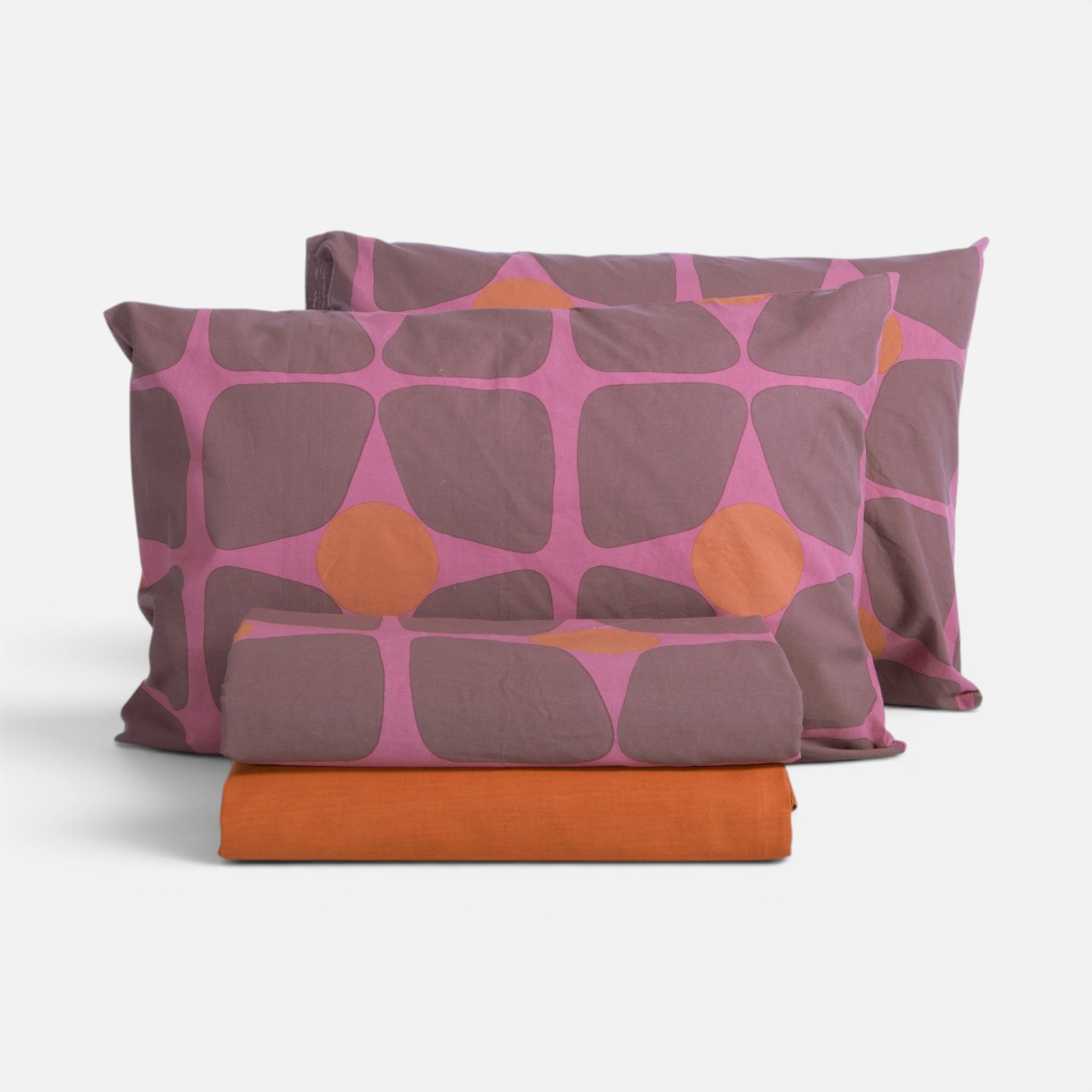 Mονά Σεντόνια Nef-Nef Homeware (Σετ) Βαμβακερά με Λάστιχο Casual Coreo 170Χ270 Μauve