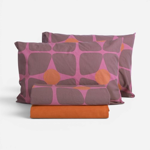 Mονά Σεντόνια Nef-Nef Homeware (Σετ) Βαμβακερά με Λάστιχο Casual Coreo 170Χ270 Μauve