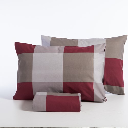 Παπλωματοθήκη Μονή Nef-Nef Homeware (Σετ) Casual Check 170x240 Bordo