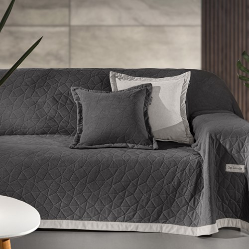 Ριχτάρι Τριθεσίου Guy Laroche Avalon Carbon 170x300 + Μαξιλάρι 45X45+3