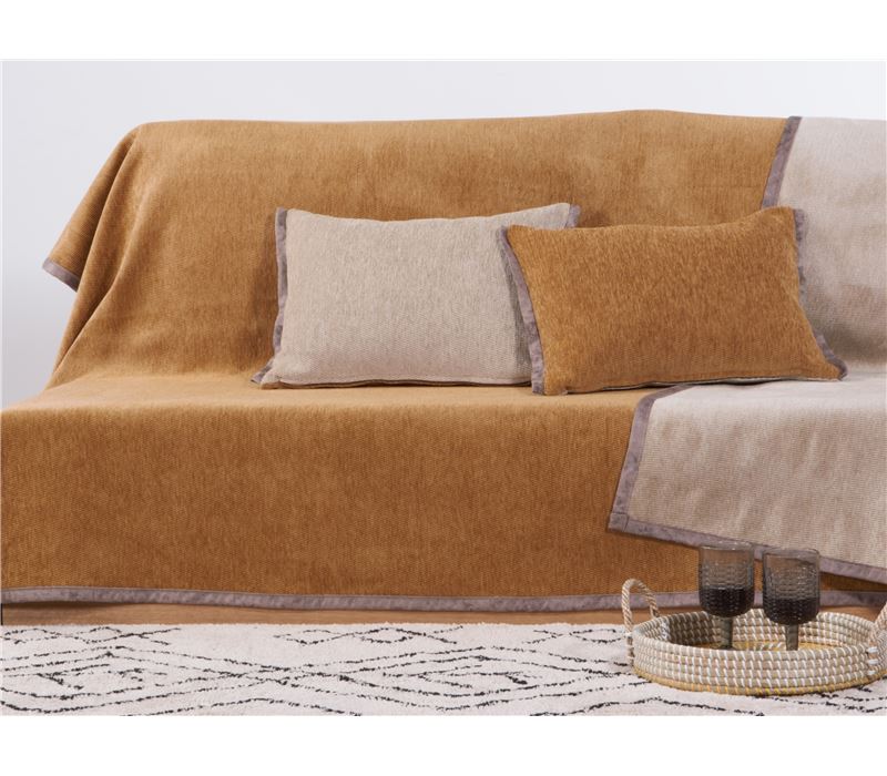 Ριχτάρι Τριθέσιου Νef-Nef Homeware New Tanger 180X300 Mustard/Ecru