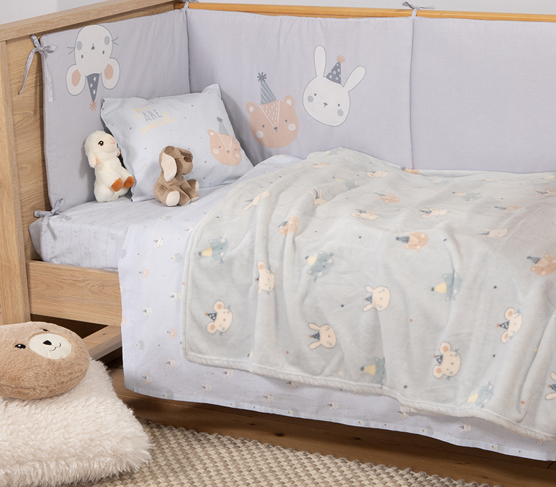 Βρεφική Κουβέρτα Αγκαλιάς Nef-Nef Homeware Fleece Special Party 75X110 Blue