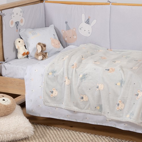 Βρεφική Κουβέρτα Αγκαλιάς Nef-Nef Homeware Fleece Special Party 75X110 Blue