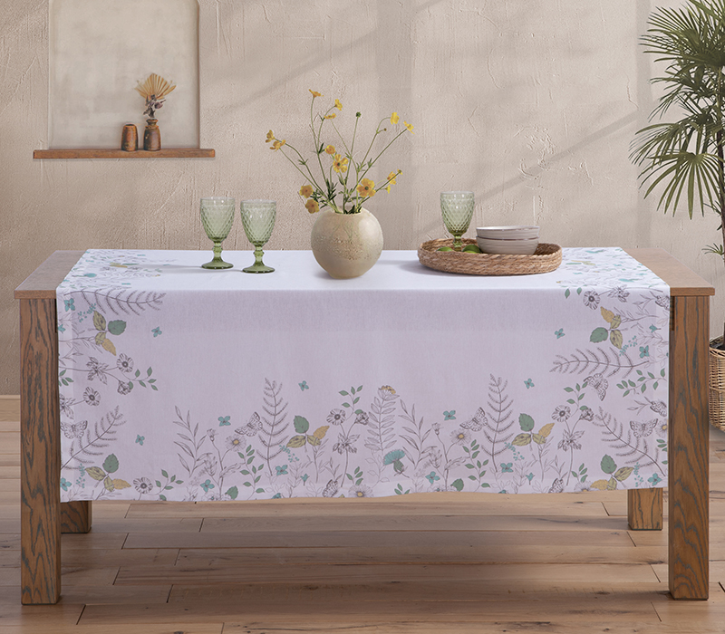 Τραπεζομάντηλο Nef-Nef Spring Mood 140x240 Ecru