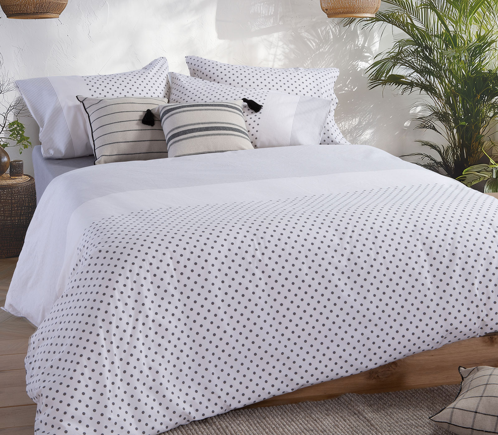 Σεντόνια Μονά Nef-Nef Homeware (Σετ) Donter 170x270 Ecru/Anthracite  